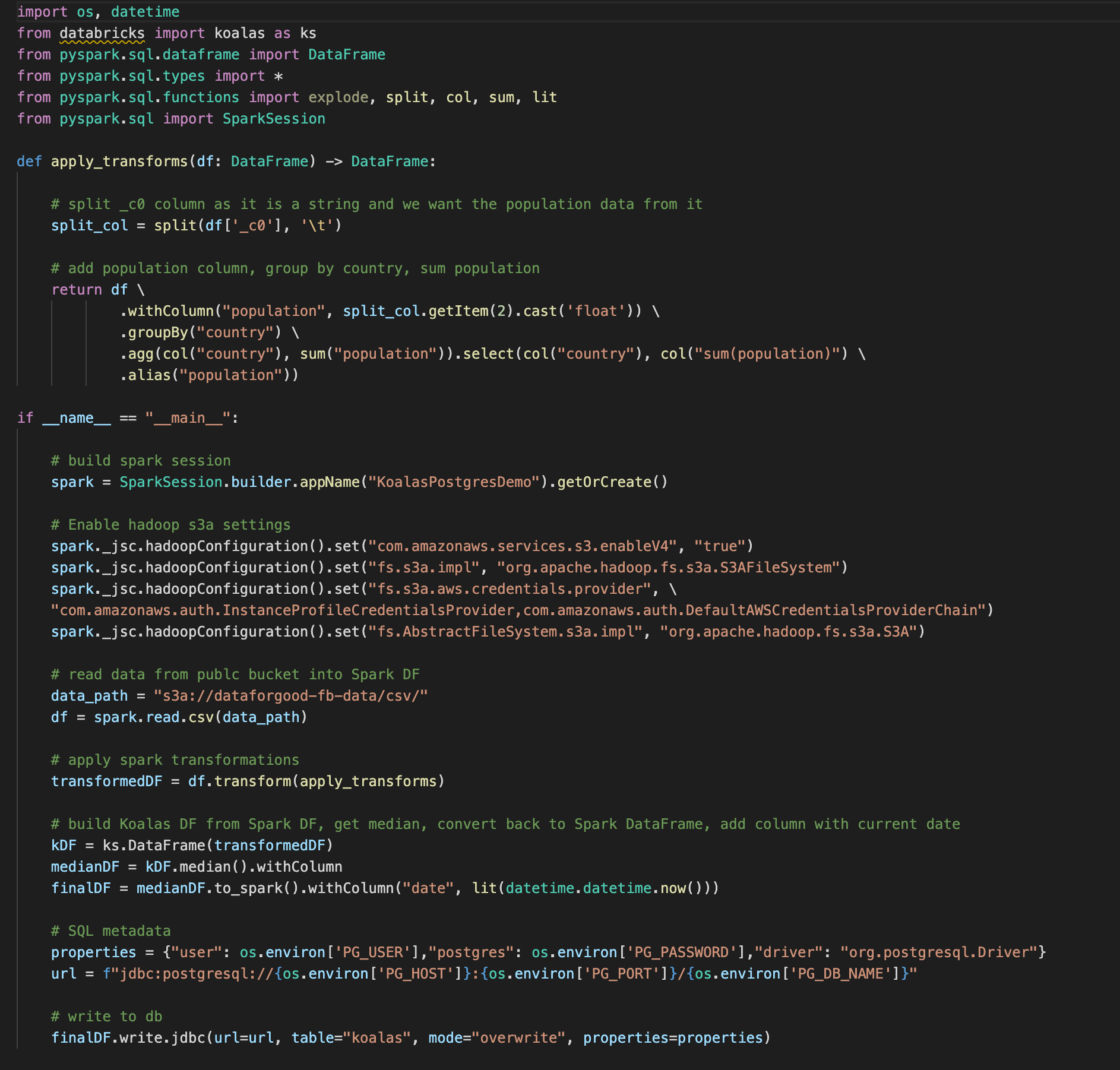 Example PySpark Workflow
