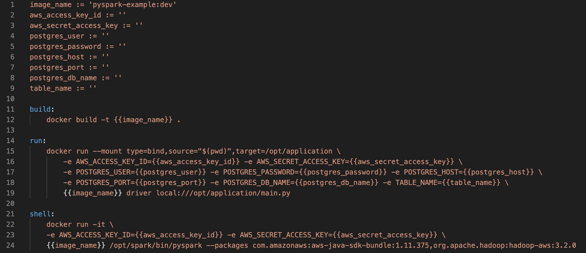 Script to build and run the image locally (note: this is a justfile)