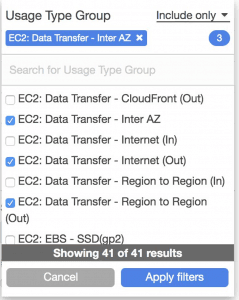 AWS usage type group