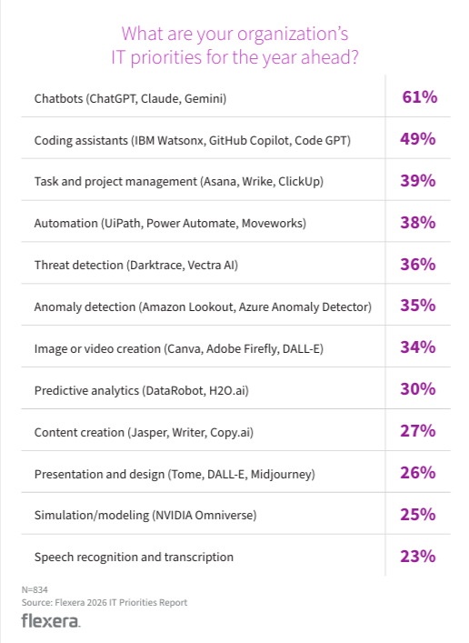 What are your organization's IT priorities for the year ahead?