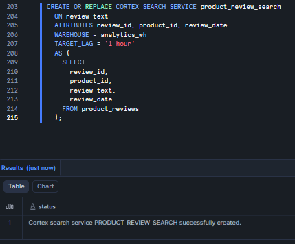Provisioning the Snowflake Cortex Search service—Snowflake Intelligence