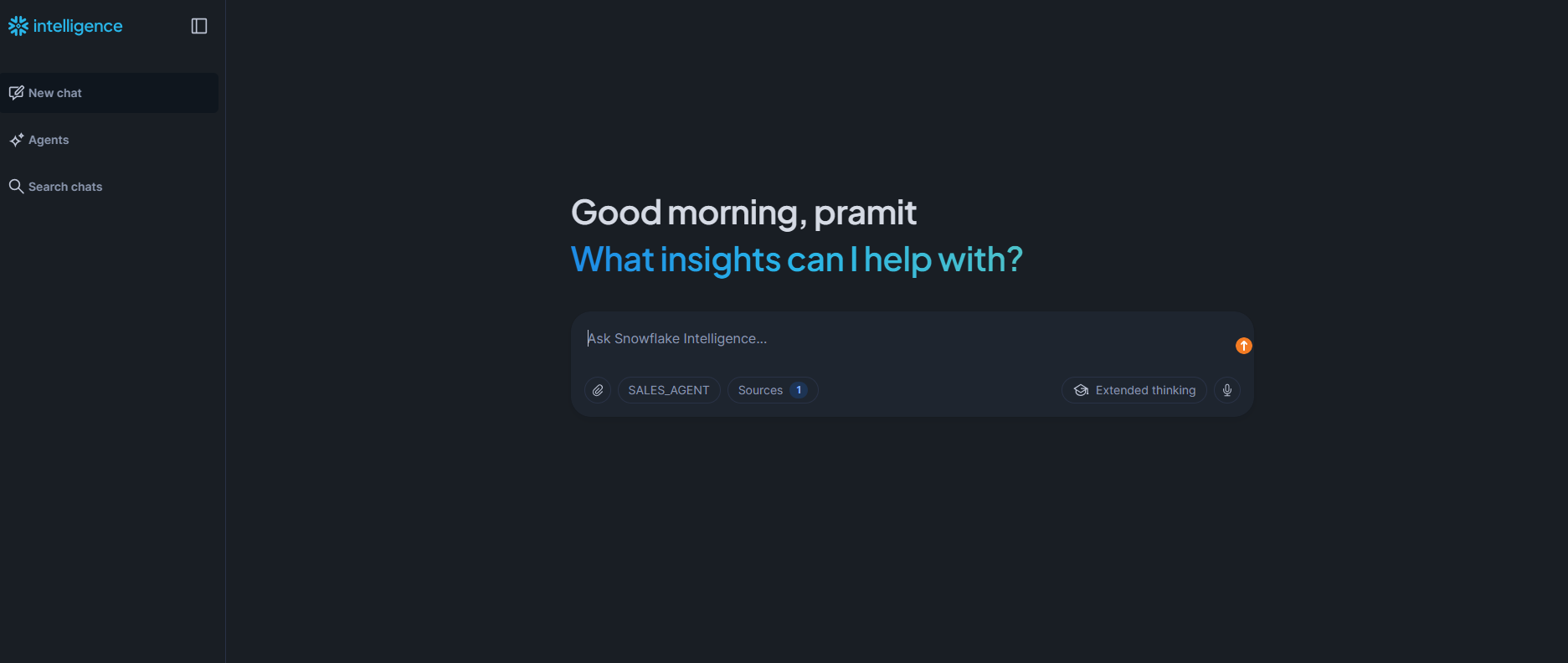 Accessing the Snowflake Intelligence interface