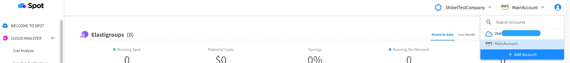 account created aws id