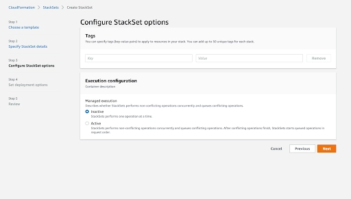 stackset configure options