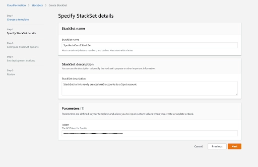 specify stackset