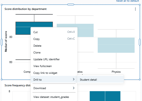 The right-click context menu showing the drill-through option—Databricks AI/BI dashboards 