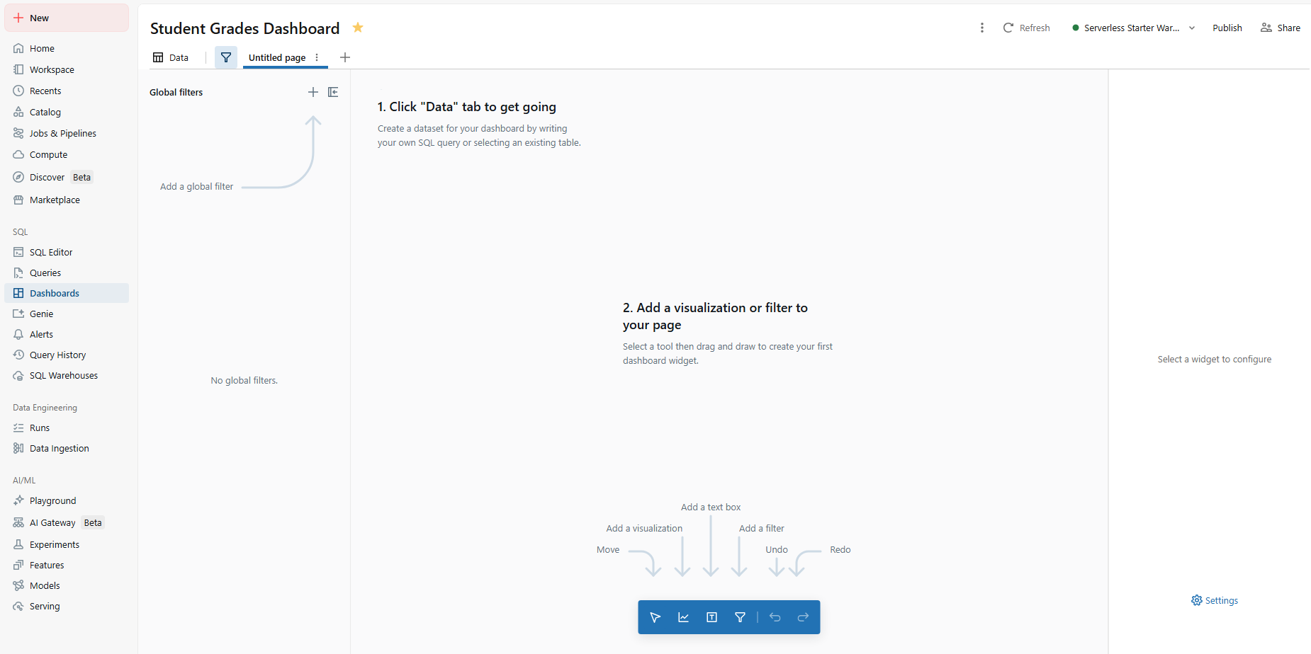 Databricks AI/BI Dashboard interface—Databricks AI/BI dashboards 