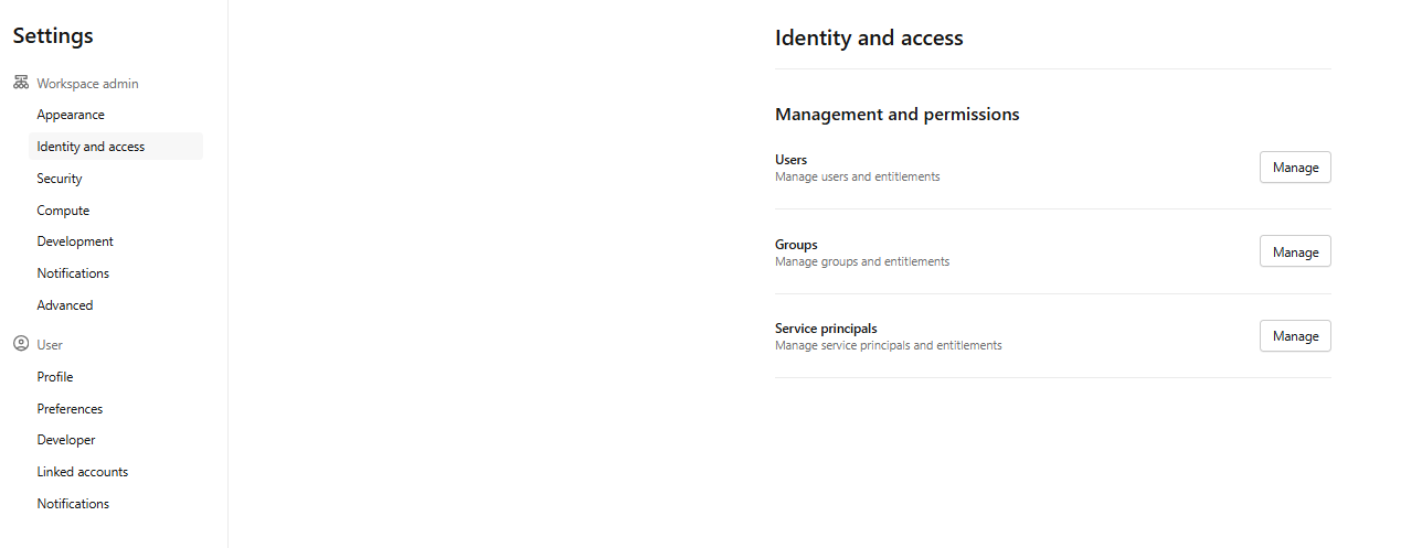 Accessing identity management for service principals—Databricks Git folders 
