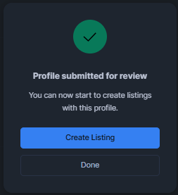 Reviewing and submitting the Provider Profile details—Snowflake Cortex Knowledge Extensions (Snowflake CKE)