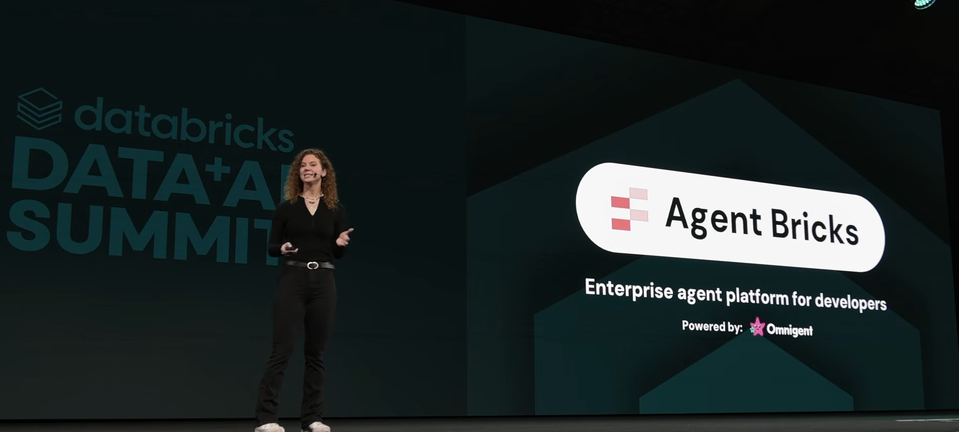 Kasey Uhlenhuth announcing the expansion of the Agent Bricks platform (Source:Databricks Data + AI Summit 2026)