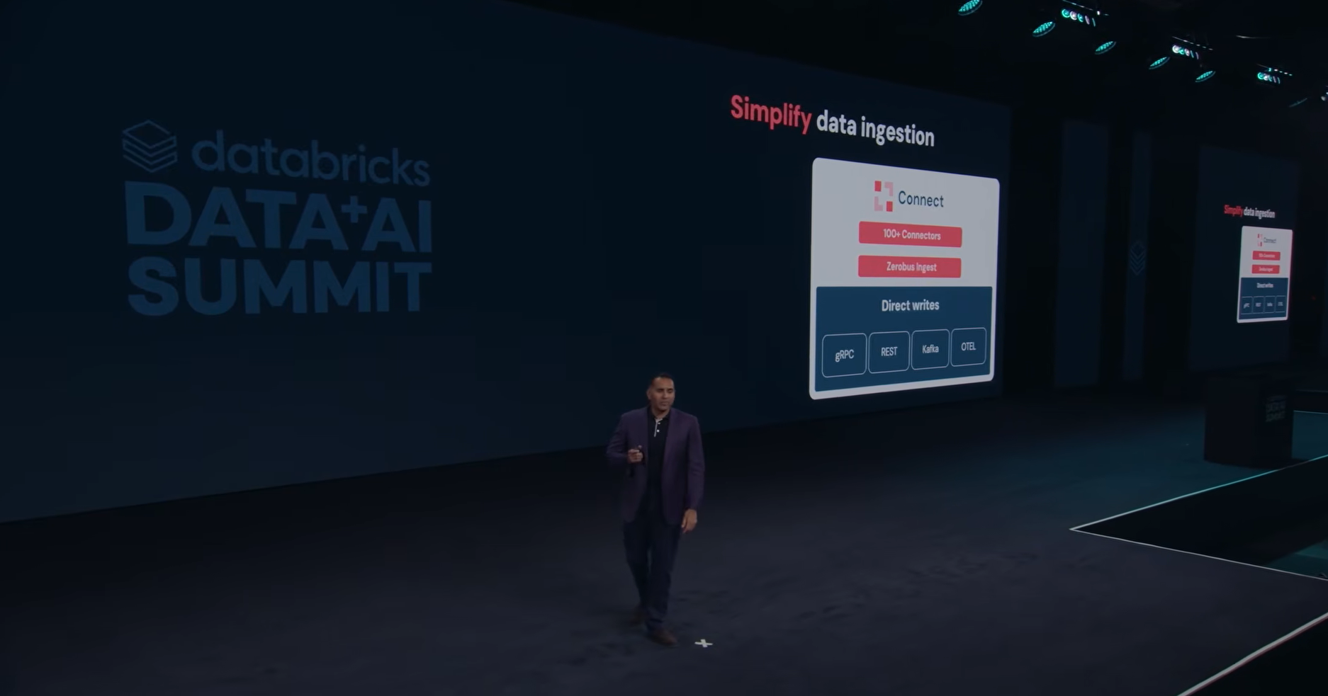 Bilal Aslam announcing Zerobus ingest at Databricks Data + AI Summit 2026