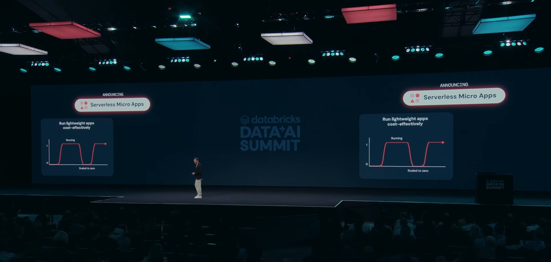 Justin DeBrabant announcing Serverless Micro Apps at Databricks Data + AI Summit 2026