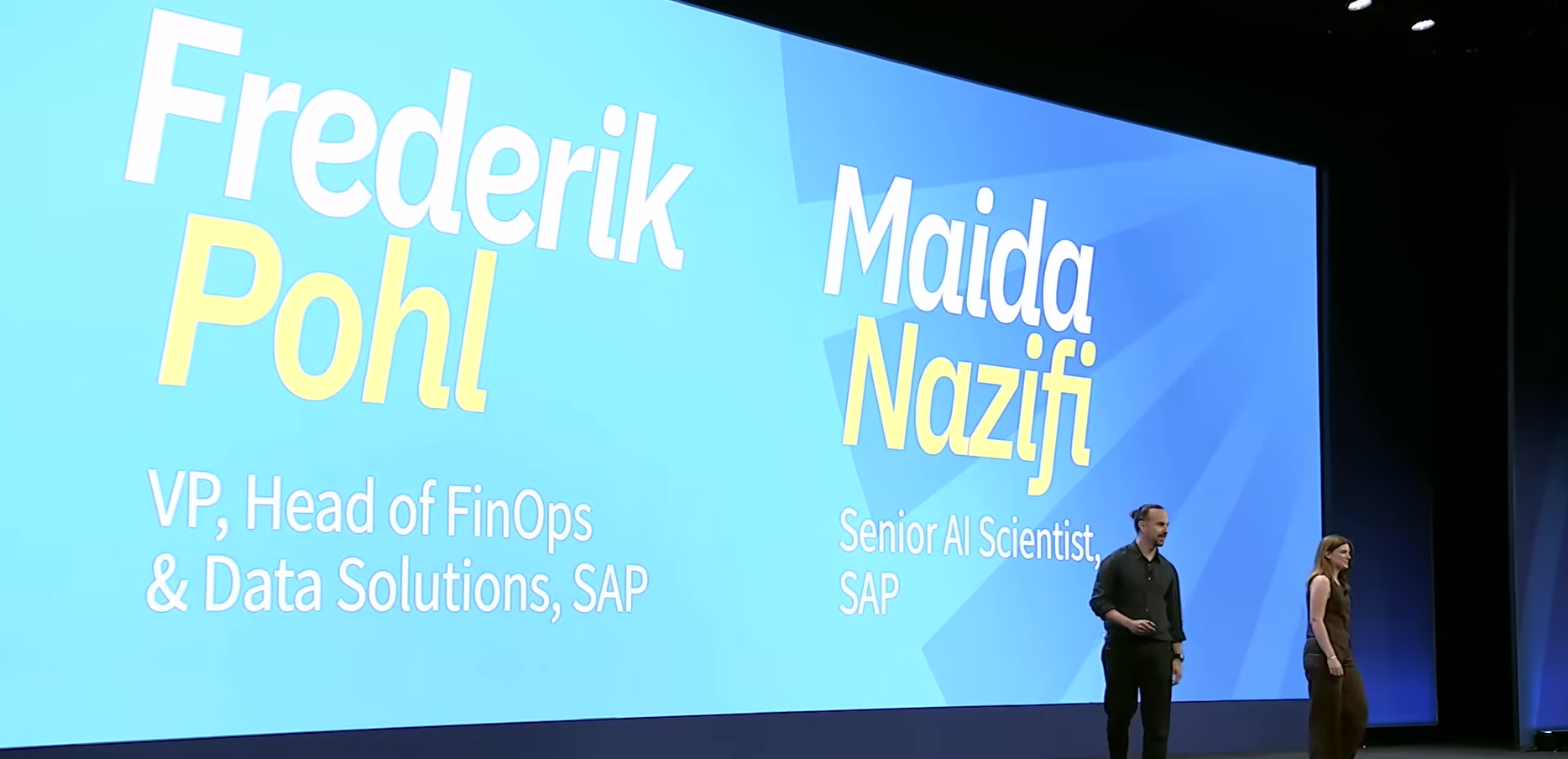 Frederik Pohl and Maida Nazifi from SAP presenting at FinOps X 2026