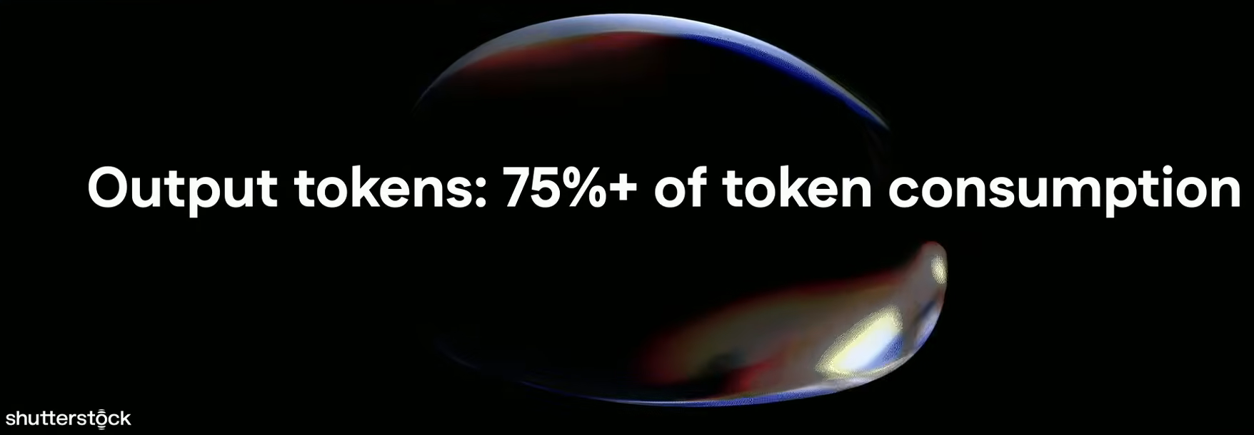 Output tokens making up roughly 75% of Shutterstock's total token consumption, presented by Courtney Totten at FinOps X 2026 (Source: FinOps X)