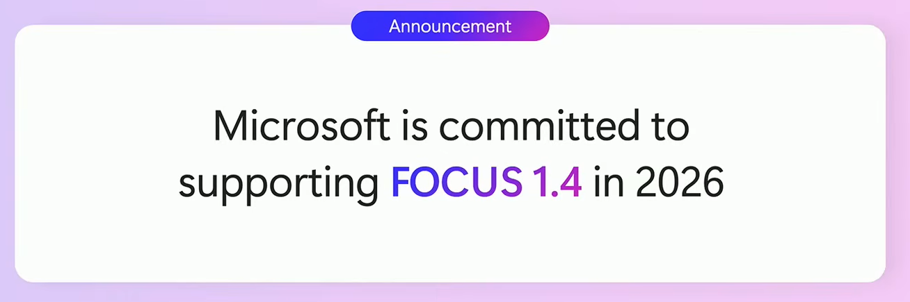 Microsoft’s commitment to support FOCUS 1.4 in 2026, presented by Cyril Belikoff at FinOps X 2026 (Source: FinOps X)
