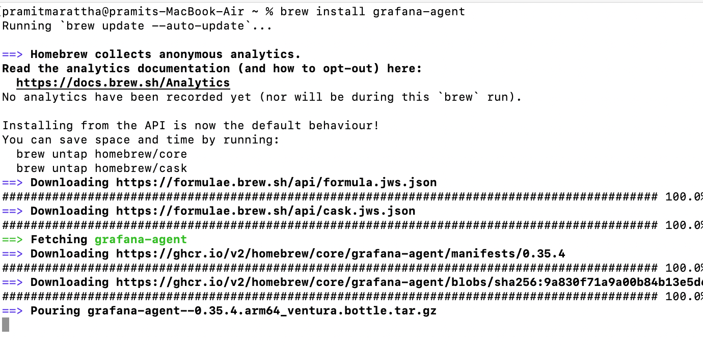 Installing Grafana Agent on macOS using Homebrew - grafana snowflake - snowflake integration - grafana cloud - grafana dashboard - grafana alerts - snowflake grafana - grafana dashboard examples - grafana monitor - grafana alerts examples - Snowflake monitor