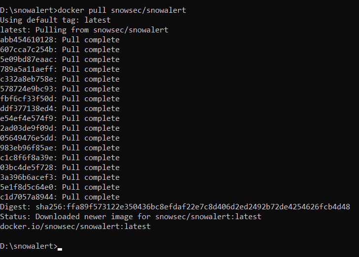 Pulling snowsec/snowalert Docker image - Snowalert