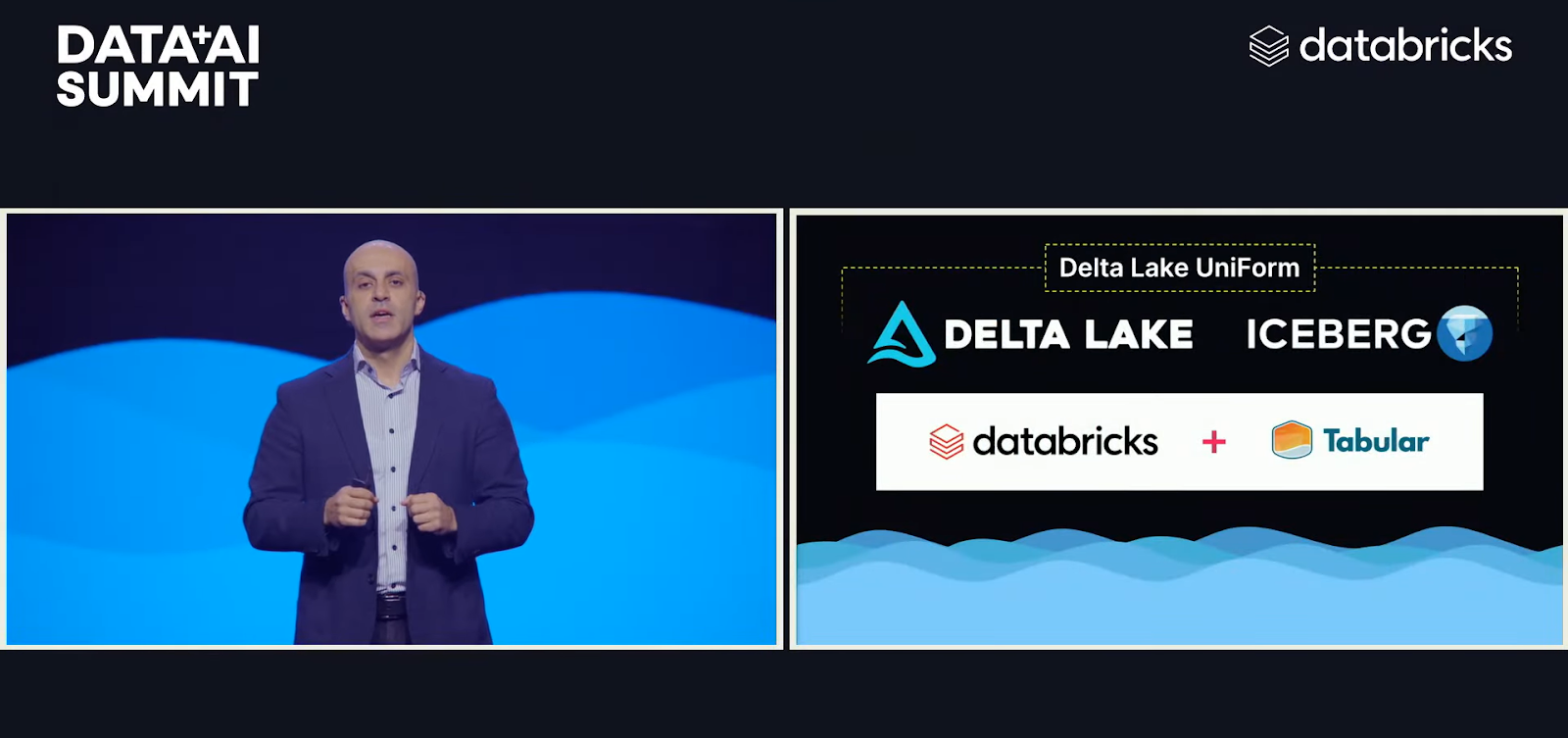 Ali announcing the acquisition of Databricks and Tabular - Databricks Data and AI Summit - Databricks Summit - Databricks Unity Catalog - Mosaic AI - Databricks Mosaic AI - DeltaLake - Databricks DeltaLake - Predictive Optimization - Liquid Clustering - Databricks Clean Rooms - Databricks AI Summit - Databricks Summit 2024 - Databricks Data AI Summit - Databricks Data AI