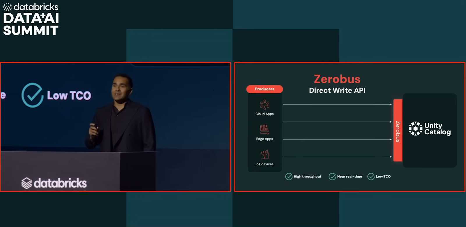 Bilal Aslam announcing Zerobus - Databricks Summit 2025 - Databricks Data AI Summit 2025 - Databricks Data + AI Summit 2025