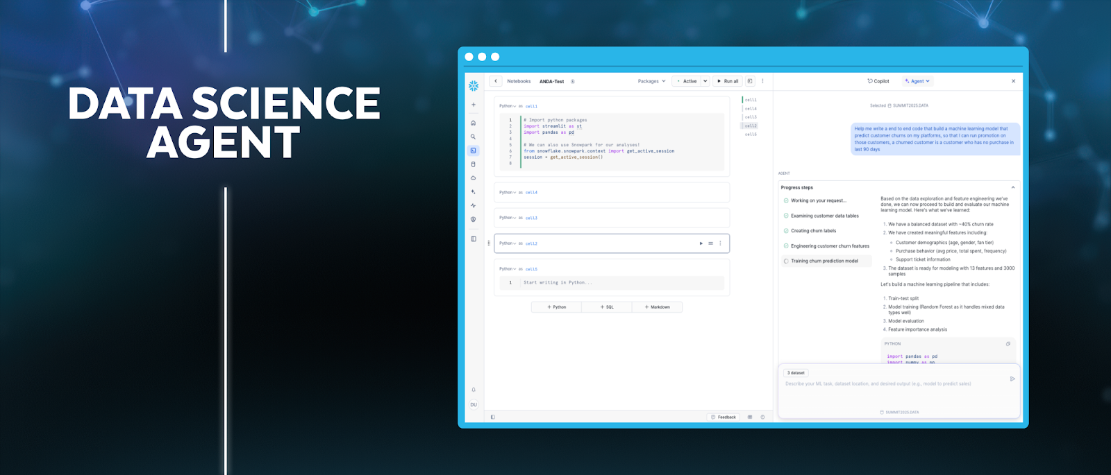Data Science Agent - Snowflake Summit 2025