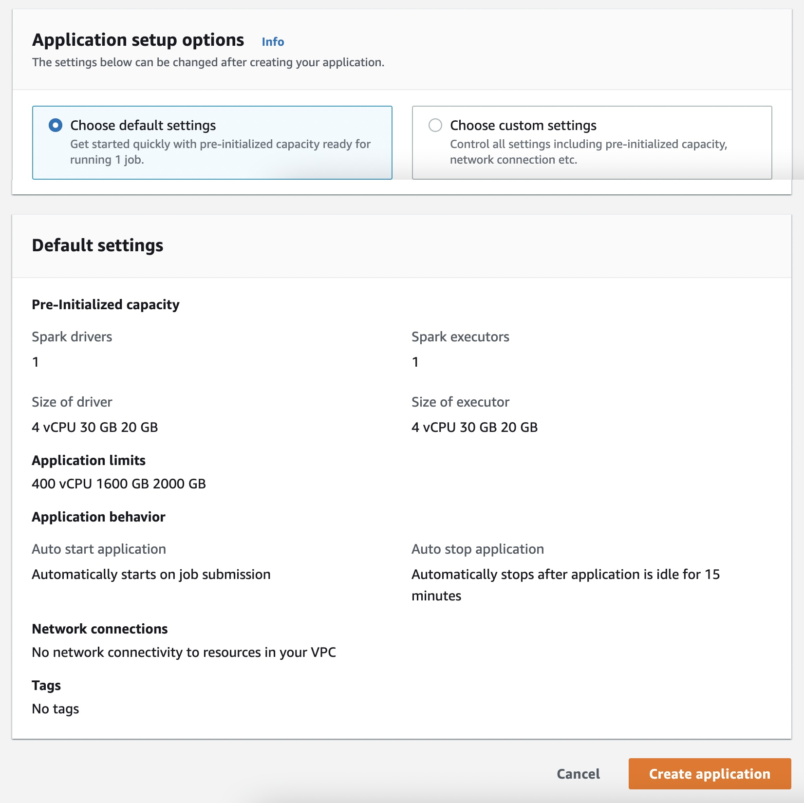 Configuring AWS EMR Serverless Application Settings - EMR Serverless – AWS EMR Serverless – EMR Serverless Application – Serverless Application – Serverless App – Spark Job – EMR Serverless Spark – EMR Serverless Tutorial – EMR Serverless Create Application – AWS EC2 – AWS S3 – S3 bucket – AWS S3 bucket – AWS IAM – IAM Role – IAM Permissions – AWS IAM Permissions – AWS VPC – EMR Cluster – EMR Application – Spark UI – EMR Studio – AWS EMR Studio – EMR Serverless Pricing – EMR Serverless vs Glue – EMR Serverless vs EMR – PySpark Script