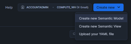 Creating a new Semantic Model - Snowflake Cortex Analyst