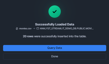 Loading data into Snowflake table - Snowflake Cortex Analyst