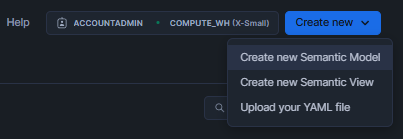 Creating new Semantic Model - Snowflake Cortex Analyst