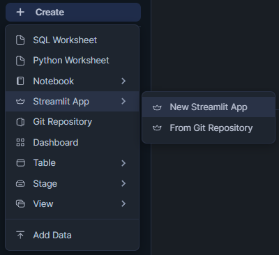 Creating Streamlit in Snowflake - Snowflake Cortex Analyst - Snowflake Streamlit