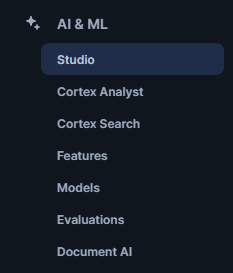 Navigating to Snowflake AI and ML Studio - Snowflake Cortex – Snowflake Cortex Search – Cortex Search – Cortex Search Service – CREATE CORTEX SEARCH SERVICE – Large Language Models – LLMs – LLM Chatbot – Retrieval Augmented Generation – RAG – RAG Engine – Keyword Search – Semantic search – Snowflake AI – Snowflake AI ML – Fuzzy Search – Vector Search – Snowflake Vector Search – Snowflake Dynamic Table – Snowsight – Snowflake Snowsight – Embedding Models – Snowflake Embedding Models – Snowflake Streamlit – Streamlit – Enterprise Search – Snowflake Change Tracking – Snowflake Enable Change Tracking – Cortex LLM Functions – Snowflake Arctic Embed – Hybrid Search Engine – Snowflake AI & ML Studio – Snowflake AI and ML – Model Context Window – Semantic Reranking – Snowflake AI Search – EMBEDDING_MODEL – Cortex Search Tutorial – Snowflake Service Consumption Table – Materialized Query – Voyage Multilingual