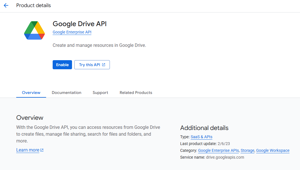 Enabling Google Drive API - Google Drive Integration - Snowflake Openflow