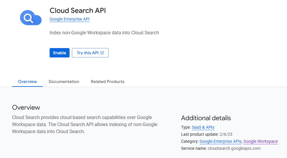 Enabling Google Cloud Search API - Google Drive Integration - Snowflake Openflow