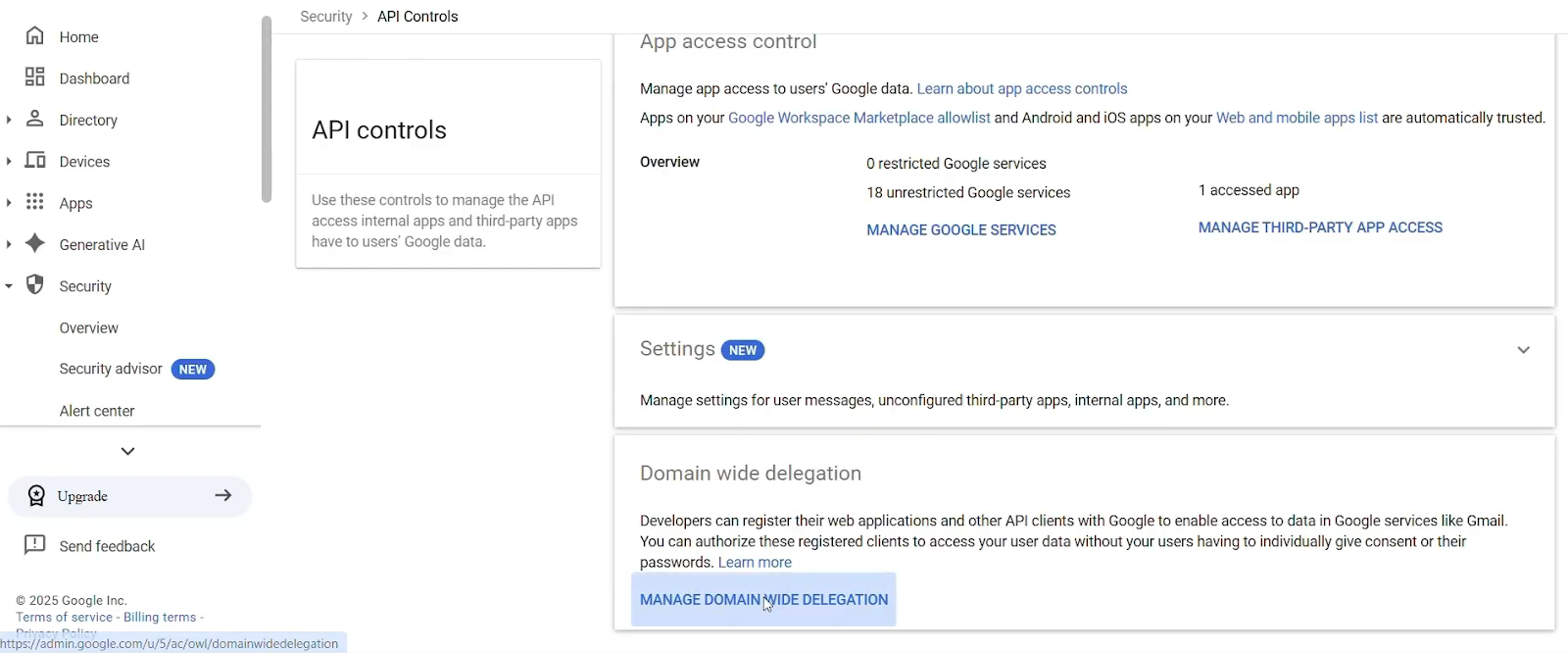 Managing Domain-Wide delegation - Google Drive Integration - Snowflake Openflow