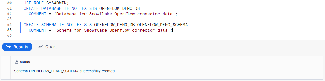 Creating Snowflake Database and Schema - Snowflake Openflow