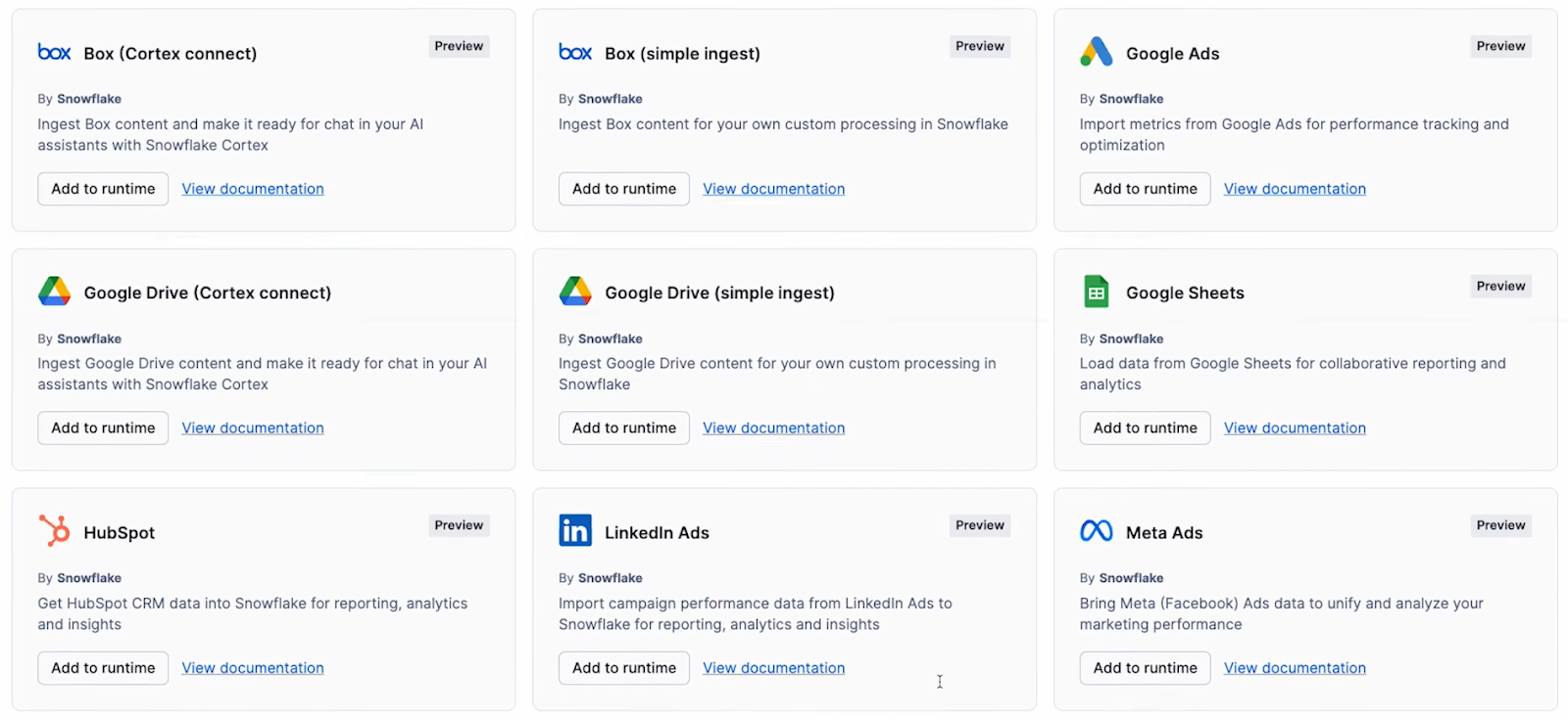 Installing Google Drive Connector - Snowflake Openflow