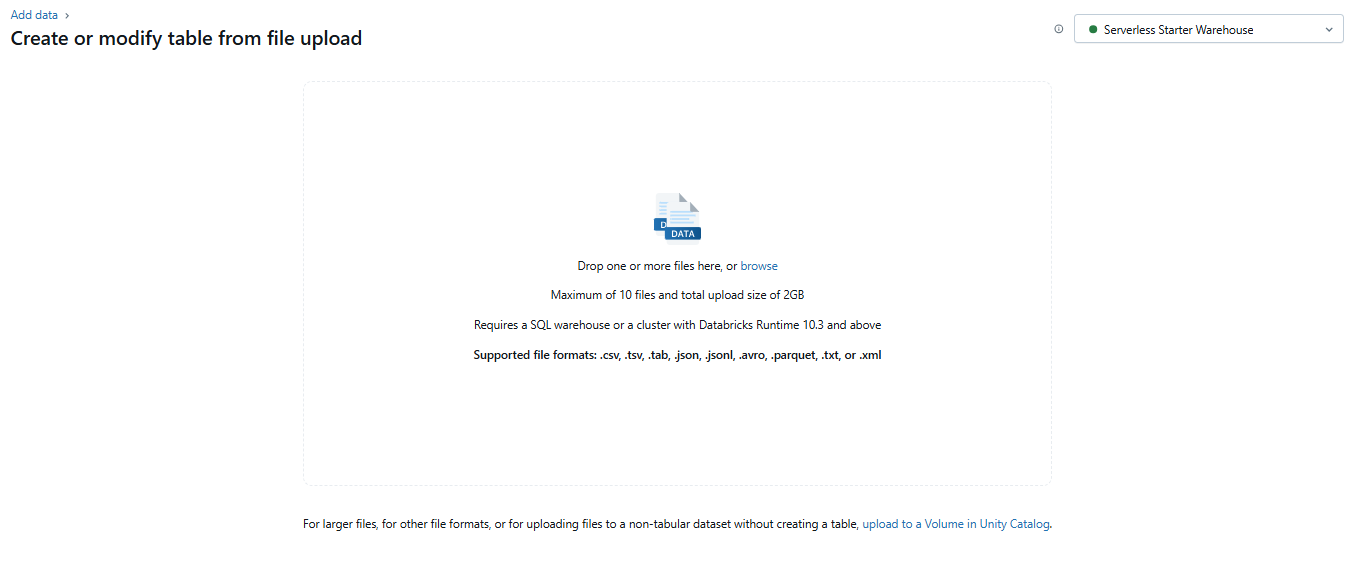 Creating new Databricks table using UI - Databricks CREATE TABLE
