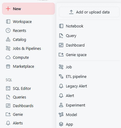 Creating a new Databricks notebook in the Databricks workspace - Databricks CREATE TABLE