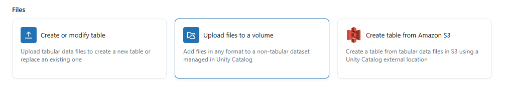 Uploading files to Databricks Unity Catalog Volumes - Databricks CREATE TABLE