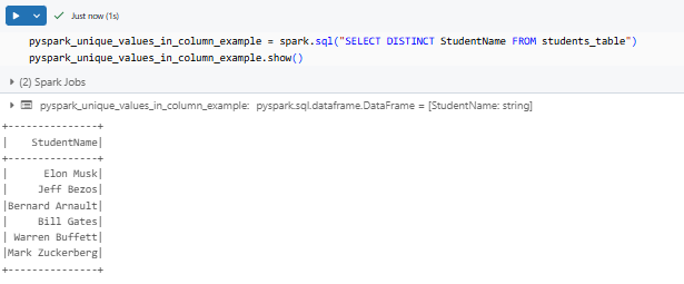 HOW TO: Get unique values in column: 4 PySpark examples (2026)