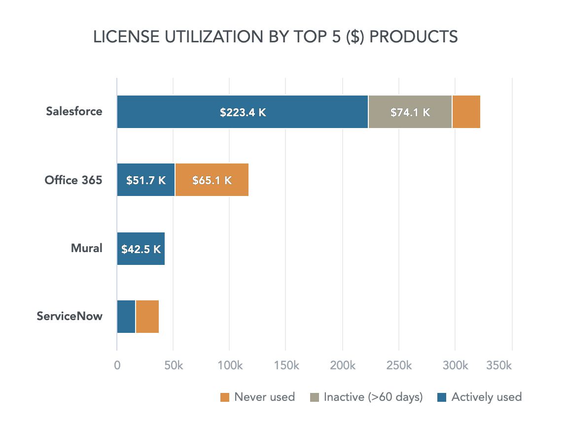License Utilization by Products Chart