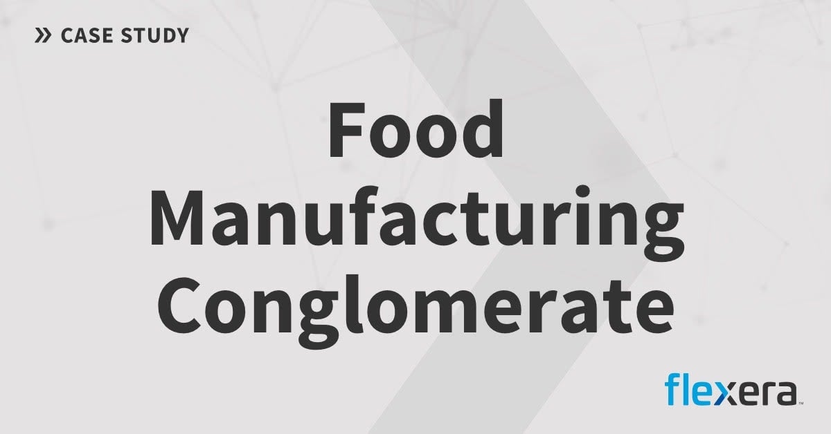 Food Manufacturing Cloud Spend Case Study Flexera