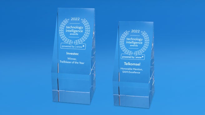 Flexera Technology Intelligence Award trophies