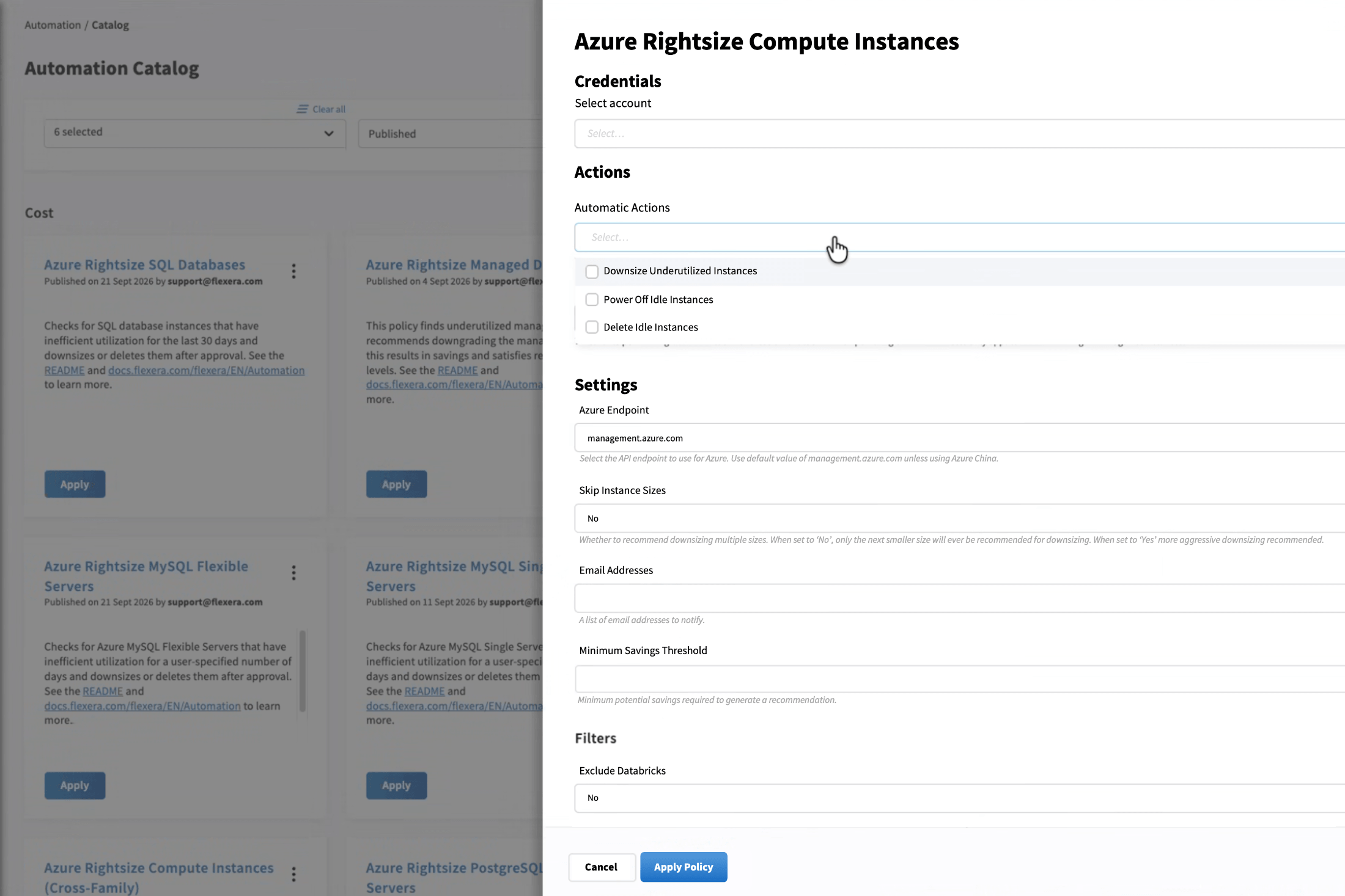 tune rightsizing recommendations